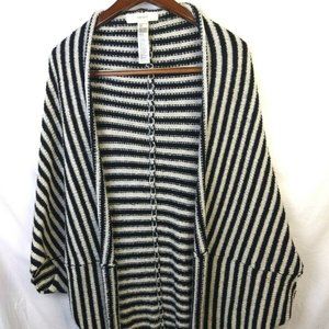 Oversized Black & White Batwing Cardigan